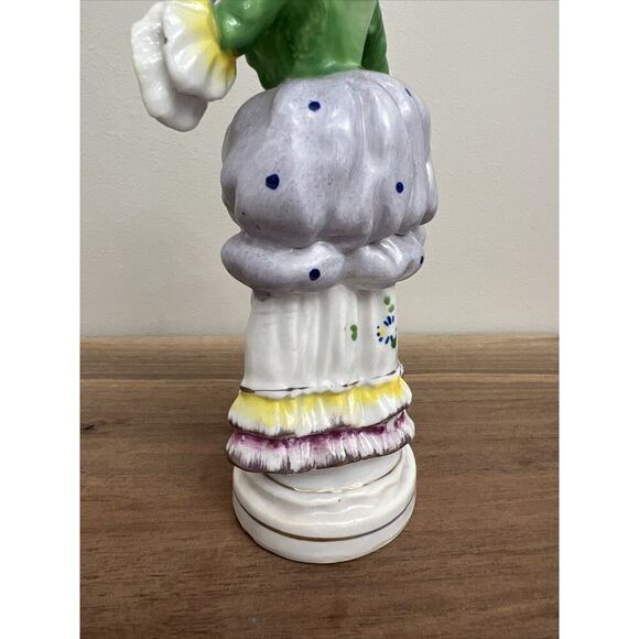 Vtg 8" Woman in Blue Hat Gold Trim Figurine Made in Japan Hand Painted Porcelain - Picture 11 of 15